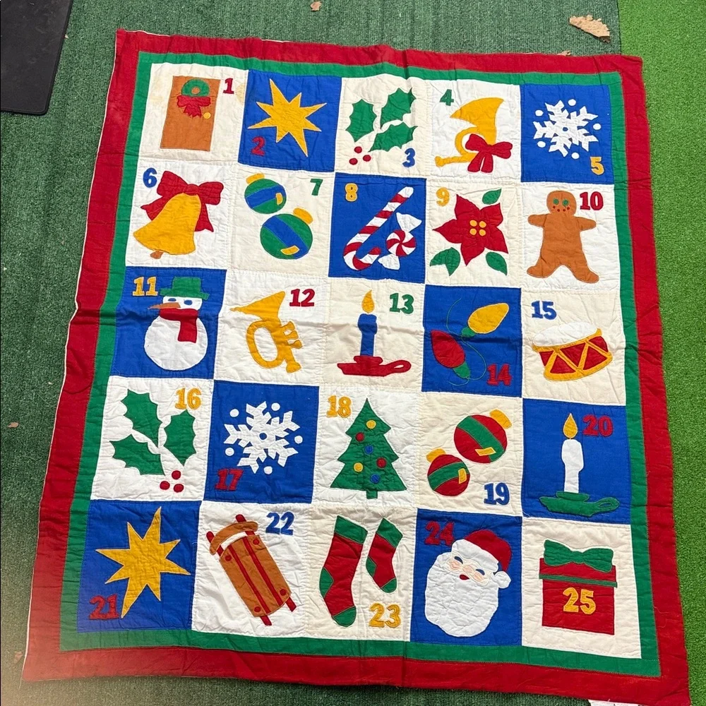Colorful Christmas Advent Calendar Quilt